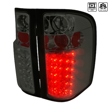 Spec-D Tuning 07-11 Chevrolet Silverado LED Tail Lights Smoke, LT-SIV07GLED-TM LT-SIV07GLED-TM